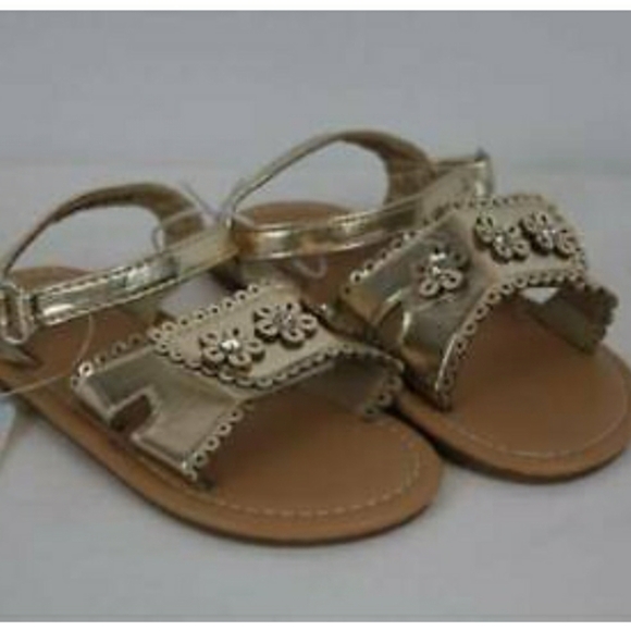 * TODDLER GIRLS METALLIC GOLD SANDALS SIZE 6 NEW - Picture 2 of 3